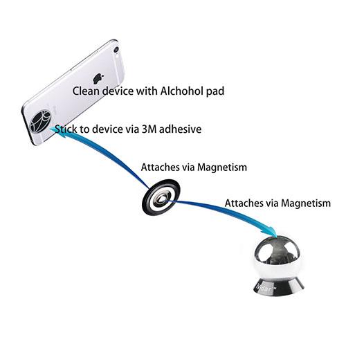 Dashboard Magnetic Car Mount Phone Holder (Black) Detail Image 06